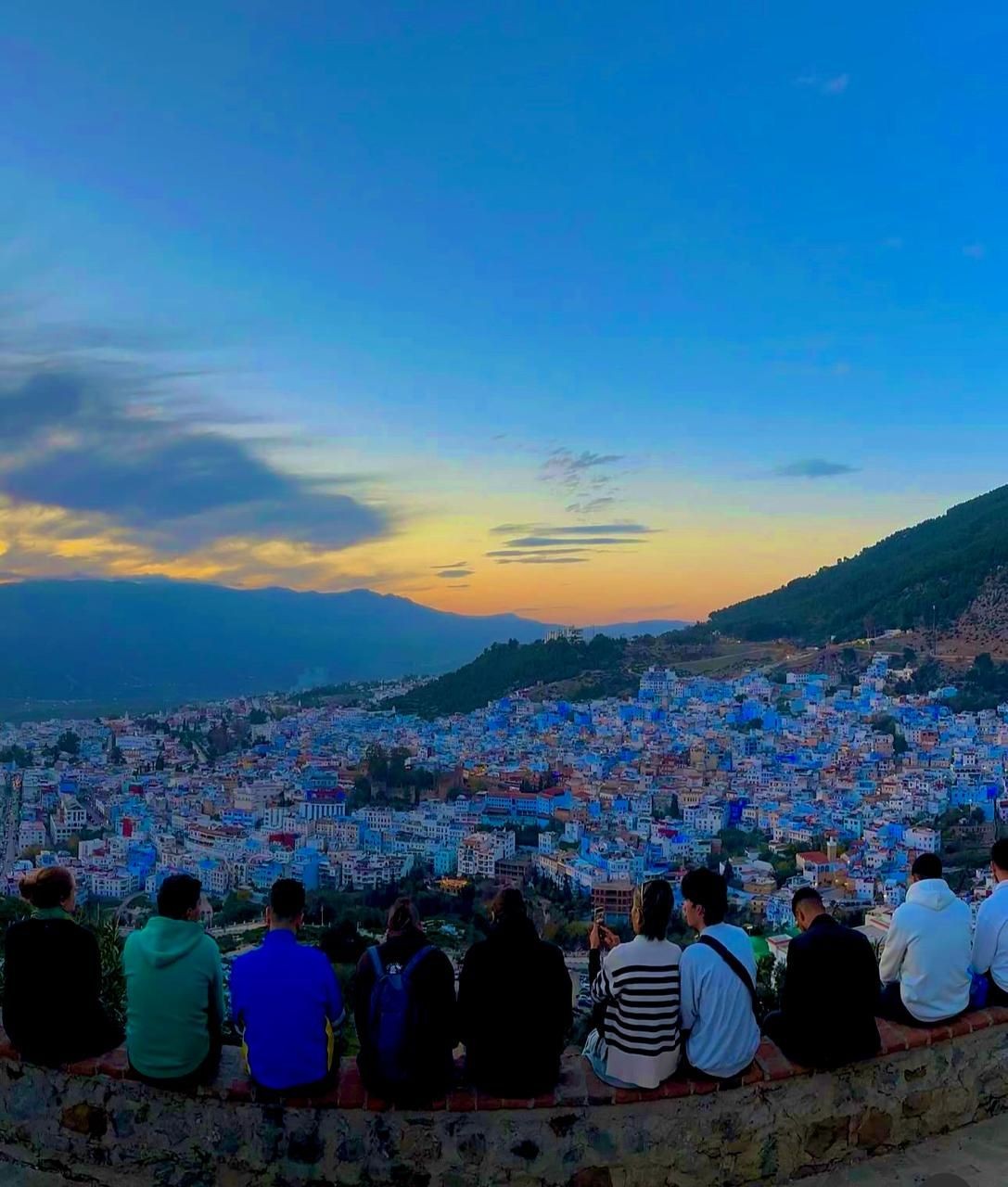 Chefchaouen Blue City panoramic view in the Rif Mountains Morocco Chefchaouen Blue City panoramic view in the Rif Mountains Morocco